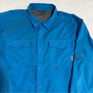 🎣Columbia Men’s Fishing Omni-ShadeVented Long Sleeve Shirt-Blue- Size XL